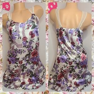 VTG Natalie Robyn Silky Satin Chemise Size M